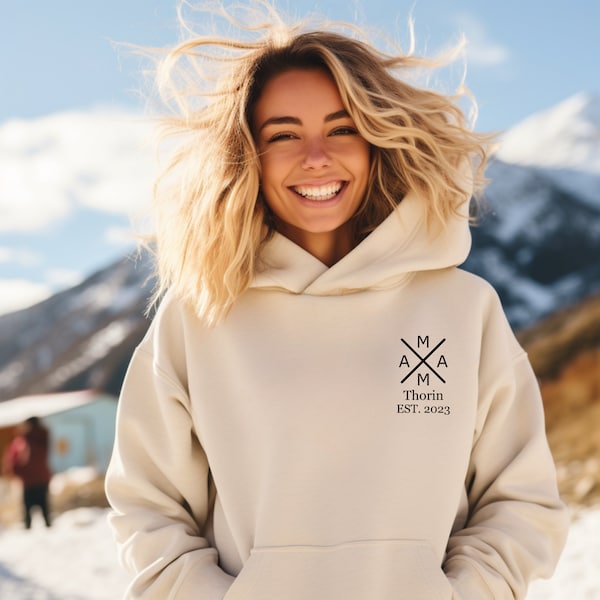 El tesoro de mamá:Sudadera con capucha personalizada del año de nacimiento.Suéter para mamá.Regalo para madre.Sudadera con capucha para mamá.Sudadera para mamá.Sudadera con capucha personalizada.