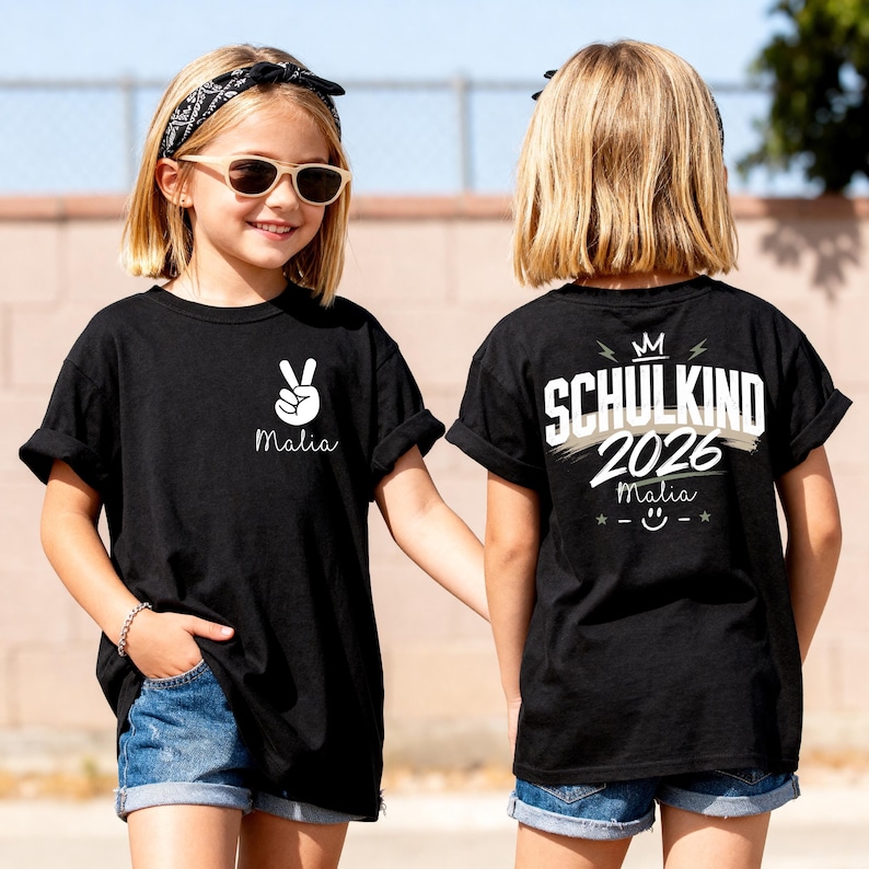 First Day of School 2026 Personalized T-Shirt, Kids Shirt with Name, Back to School Gift, First Day of School Outfit, I'm a Schoolchild image 2