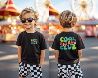Big Brother T-Shirt. Cool Big Bro Club. Kids' Shirt with Print. Gift Idea. Sibling Shirt for Boys. Brother Shirt. Gift for Birth