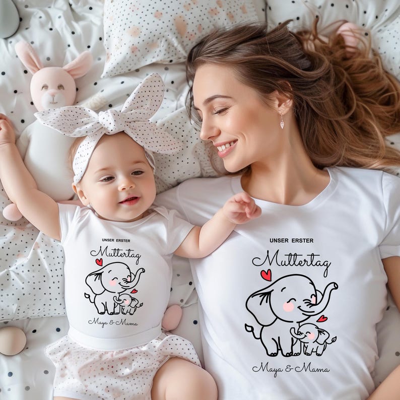 Conjunto personalizado a juego para mamá y bebé para el primer Día de la Madre, regalo para la nueva mamá y el bebé, regalo del Día de la Madre imagen 5