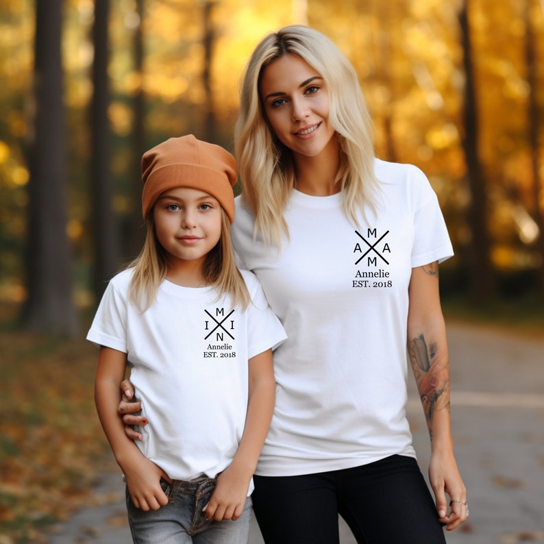 Mama & Mini:Personalisierte Partnerlook-Sets.Gemeinsam durch Stil verbunden Partnerlook-Sets für Mütter und Kinder.Mama und Kind Geschenke. Bild 1