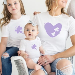 Family puzzle matching shirts and baby bodysuits. Missing piece family matching set. Mother's Day gift. Puzzle family outfit. image 3