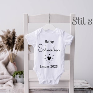 Baby 2025 Schwangerschaft verkünden Babybody Bodysuit Body Geschenk Baby Geburt Schwangerschaft verkünden mit Body Baby 2025 Bild 5