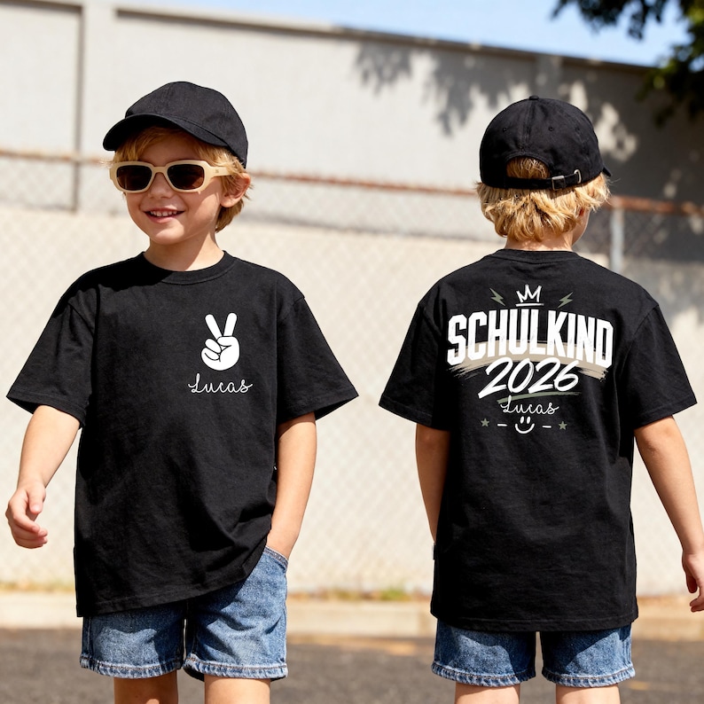 First Day of School 2026 Personalized T-Shirt, Kids Shirt with Name, Back to School Gift, First Day of School Outfit, I'm a Schoolchild image 15