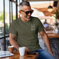 Dad's Edition: T-shirt with the child's name and year of birth. Dad gift. Dad gift idea. Personalized father shirt. Father's Day gift product logo