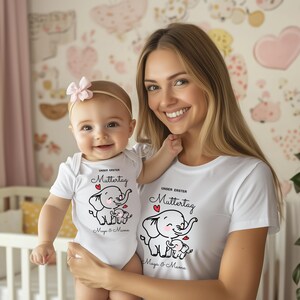 Conjunto personalizado a juego para mamá y bebé para el primer Día de la Madre, regalo para la nueva mamá y el bebé, regalo del Día de la Madre imagen 3