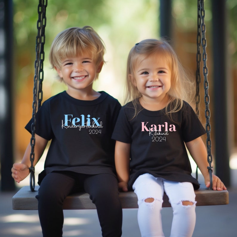 Kitakind 2024 T-Shirt.Personalisiertes Kindergartenkind Outfit.Krippenkind 2024.Kindergarten kind T Shirt mit Name. Krippenkind Baby Body. Bild 1