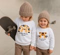 Sibling outfit–matching sweatshirts. Partner look. Personalized name. Big brother, little sister. Sibling gift matching set. product logo