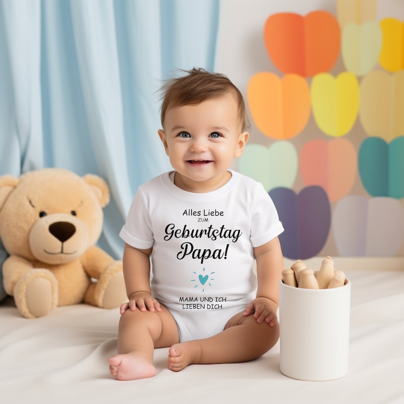 Celebrate Dad's Birthday with Love-Happy Birthday Dad Dad Birthday Gift.Baby Bodysuit Happy Birthday Dad. image 1