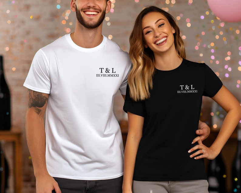 Zeitlose Liebe:Unser Jubiläum in Ehren halten.Valentinstag Partnerlook.Couple T-Shirts.Passende Paar Shirts.TShirt für Paare. Bild 3