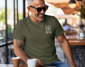 Papas Edition:T-Shirt mit dem Namen und Geburtsjahr des Kindes.Papa Geschenk.Papa Geschenkidee.Personalisiertes Vater Shirt.Vatertaggeschenk