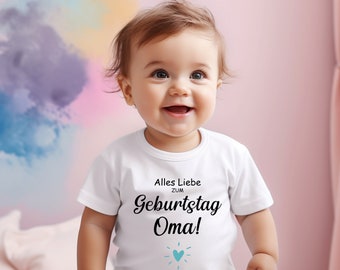 Birthday joy in a sweet garment:Personalizable baby bodysuit/T-shirt for dad, grandma, grandpa and more!Baby bodysuit Happy Birthday.Birthday gift