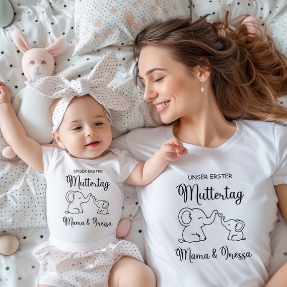 Premier duo pour la fete des meres ensemble assorti maman et bebe. Cadeau personnalise pour la fete des meres. Etsy France