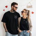 Personalized T-shirt set for couples with initials & date – couples gift, anniversary gift, Valentine's Day gift. Gift for him/her product logo