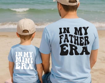 Family matching T-shirt set father and child shirts – summer gift idea. Matching T-shirt set father and child. Family outfit summer & vacation