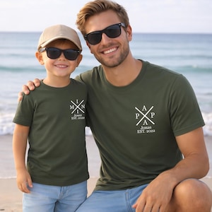 Personalisiertes Familien Set mit Namen und Geburtsjahr–Matching Shirts für Mama,Papa und Kinder.Perfekt als Geschenk zu Vatertag,Muttertag,