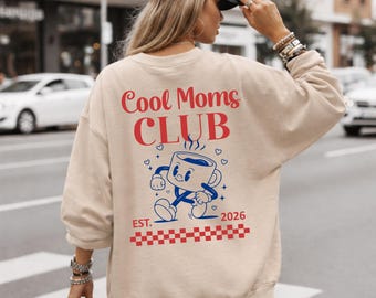 Cool Moms Club Hoodie / Sweatshirt personalisiert mit Geburtsjahren der Kinder, Geschenk für Mama, Muttertagsgeschenk, Mama Geschenkidee