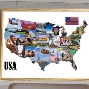 Karte der vereinigten Staaten | Us Map Print | Usa Karte Wandbild | Usa Karte Aufkleber | Usa Karte Poster | USA Karte Print | USA Karte Bild| USA Fotocollage