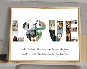 Personalized Photo Collage Gift: Anniversary Wedding Couple (Digital JPG)