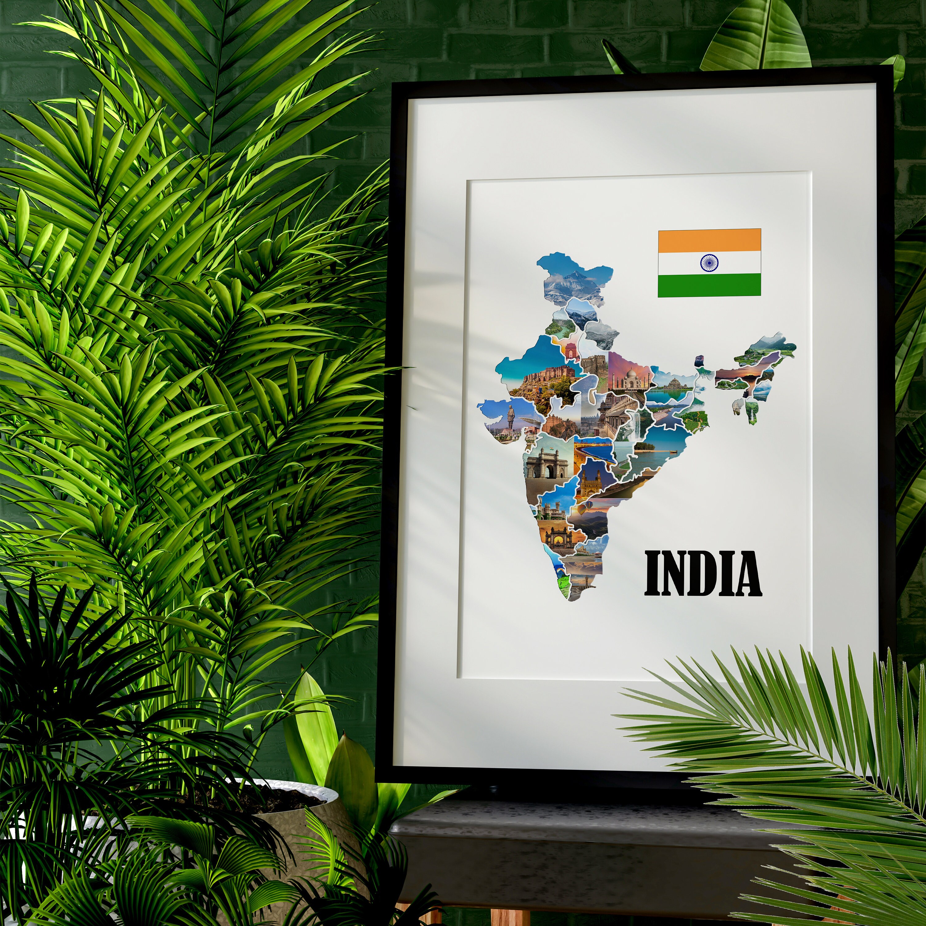 India Map Wall Art India Map Wall Decal India Map Wall Decor India Map Poster India Wall Print