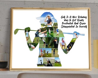 Golf Photo Collage Art: Custom Golf Gifts For Women (Digital JPG File)