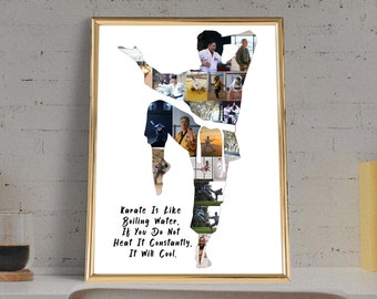 Personalized Karate Photo Collage: Taekwondo Coach Gift (Digital JPG File Only