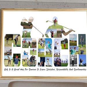 Personalized Gift For Golf Player Golf Photo Collage Golf Gifts For Men Personalised Golf Gifts Gifts For Golf Lovers Golf Coach Gift