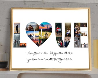 Custom Photo Collage Print | Anniversary Gift for Couple (Digital JPG File)