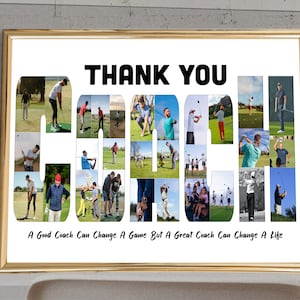 Collage fotografico allenatore Regalo allenatore di calcio Regalo allenatore di basket Regalo collage fotografico personalizzato per allenatore Regalo allenatore personalizzato