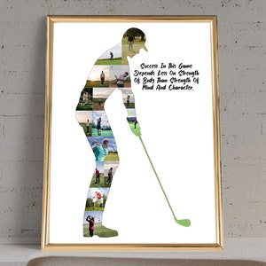 Personalized Gift For Golf Player | Golf Photo Collage | Golf Gifts For Men | Personalised Golf Gifts | Gifts For Golf Lovers | Golf Poster