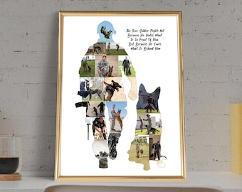 Gepersonaliseerde legerfotocollagecadeau: militaire veteraan, zoonpromotie (digitale JPG)