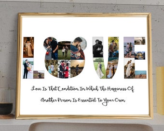 Personalized Love Photo Collage | Anniversary Gift (Digital JPG File)