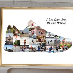 Poster di maratona personalizzato, collage fotografico per ultra runner, regali per corridori, regali per uomini che corrono, poster per donne che corrono, opere d'arte