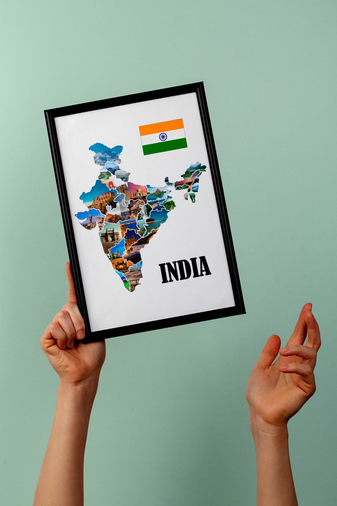 India Map Wall Art India Map Wall Decal India Map Wall Etsy