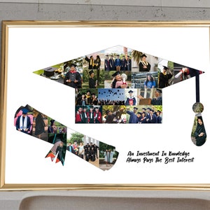 Personalisierte Abschluss Fotocollage | Abschlussgeschenke für Ihn | Freund Abschluss Geschenke | Schulabschluss Geschenke | Geschenke für Sie