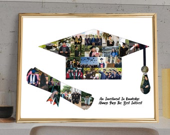 Collage de fotos de graduación personalizado / Regalos de graduación para él / Regalos de graduación de novio / Regalos de graduación de escuela secundaria / Regalos para ella