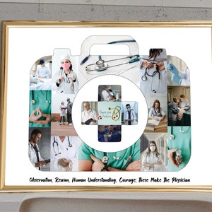 Regalo di ringraziamento personalizzato per il dottore Nuovi regali per il dottore Collage di foto Regali di pensionamento per i regali del dottore Per le donne Regalo per dottore e infermiere