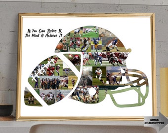 Football Helmet Photo Collage | Custom Team Gift (Digital JPG)