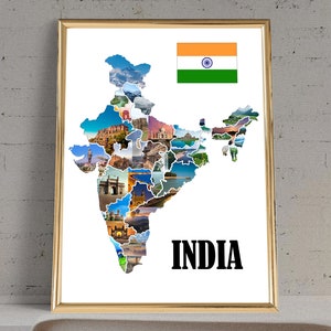 Inde Carte Art Mur Art | Carte de l’Inde Décalcomanie murale | Inde Carte Décor mural | Affiche de carte de l’Inde | Impression murale de l’Inde | Inde Wall Art | Imprimer la carte de l’Inde