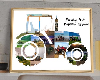 Custom Tractor Photo Collage Print, Farmer Gift (Digital JPG)