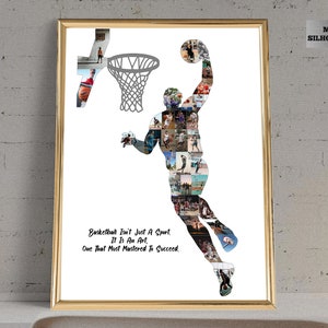 Regalo per allenatore di basket/Arte da parete di basket/Regalo per squadra di basket/Papà figlio basket/Papà basket/Collage fotografico basket