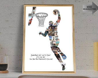Personalized Basketball Photo Collage Art: Coach/Team Gift (Digital JPG)