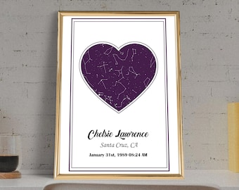 Personalized Star Map Print | Anniversary, Wedding Gift (Digital JPG)
