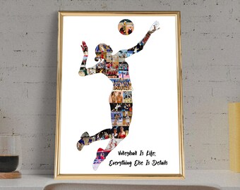 Volleyball Photo Collage Gift: Personalized Team Poster (Digital JPG)