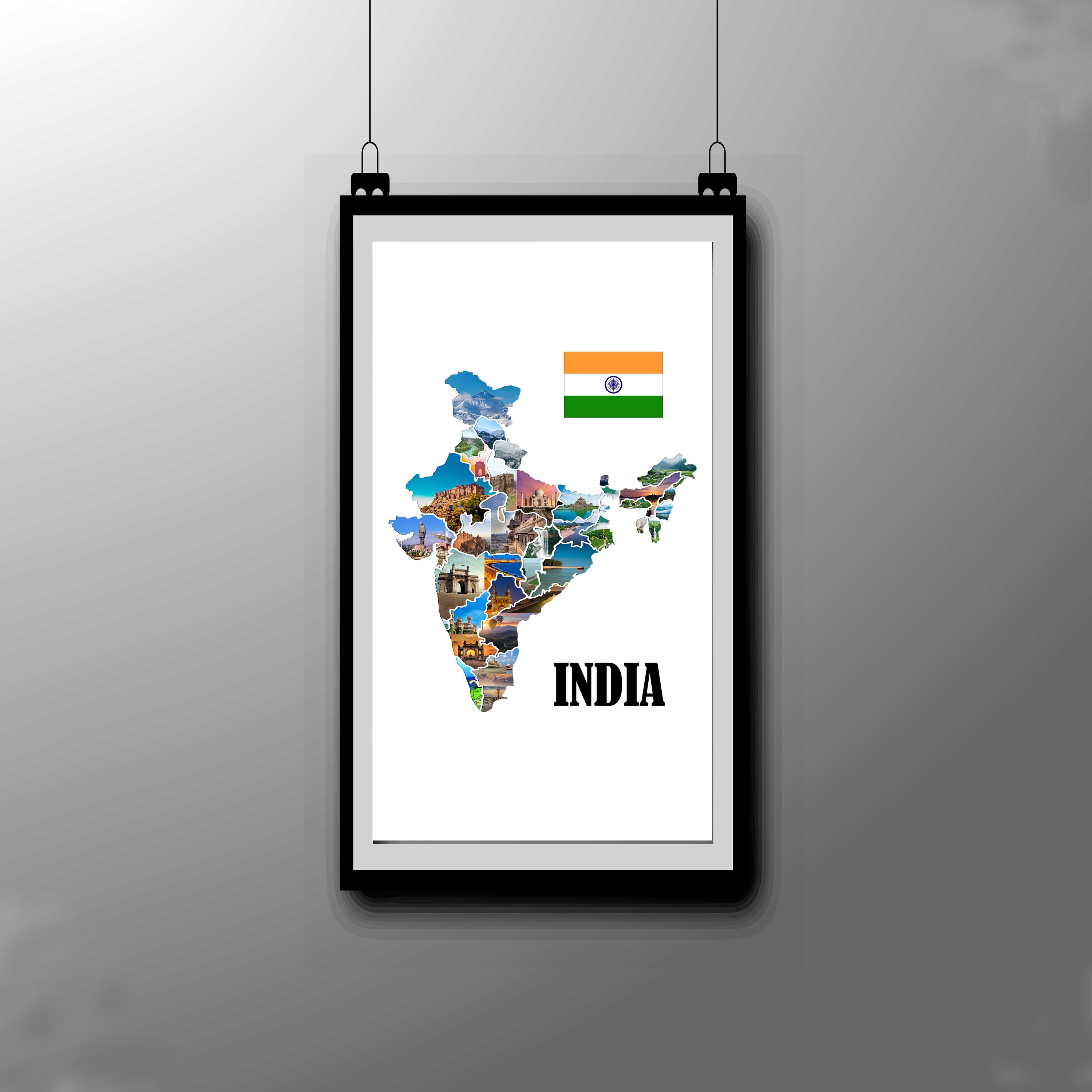 India Map Wall Art India Map Wall Decal India Map Wall Decor India Map