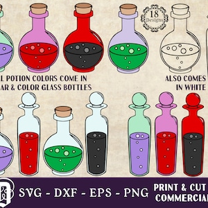 Potion Bottle SVG | Witch Potion SVG | Alchemy SVG | Spell Potion svg | Witch Bottle svg | Poison svg | dxf eps png Cut Print Digital Files