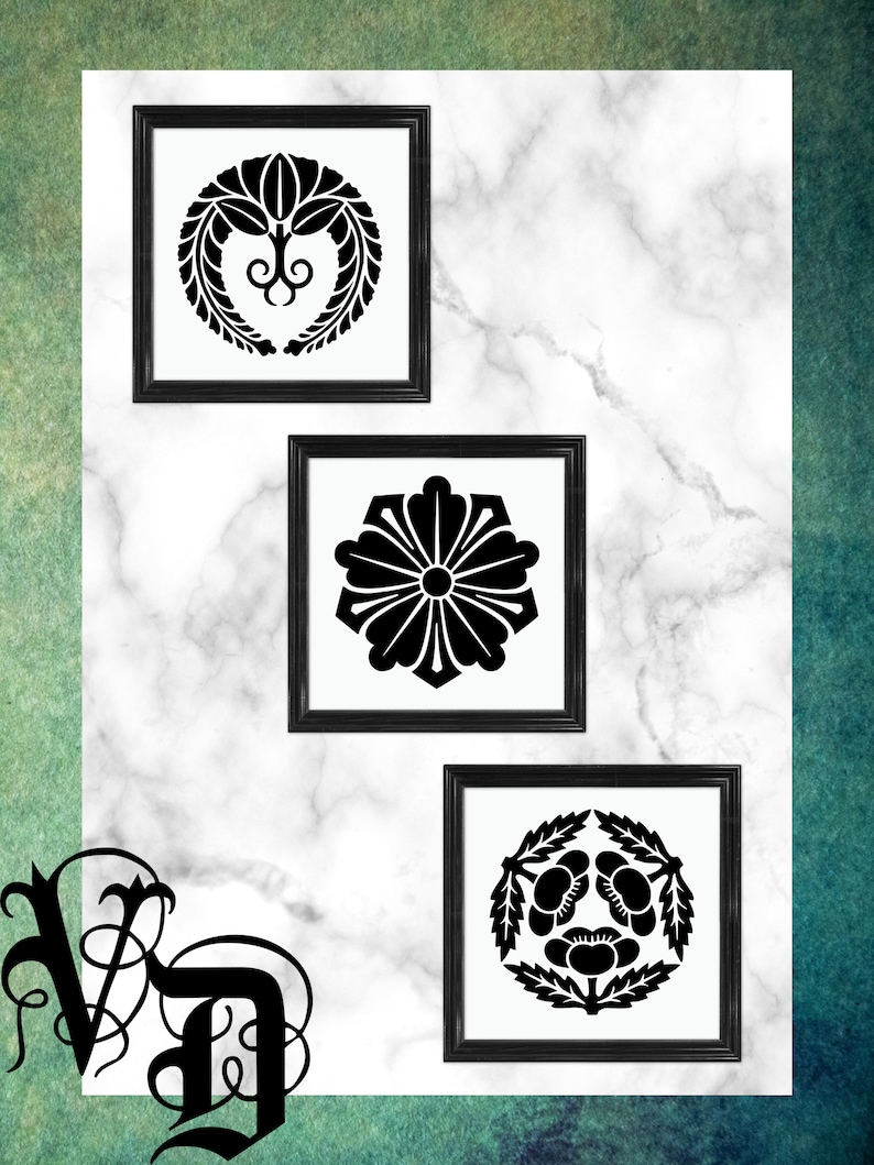 Japanese Emblem SVG Flower Symbol SVG Japanese Crest SVG Japanese