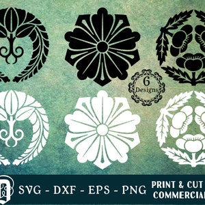 Japanese Emblem SVG | Flower Symbol SVG | Japanese Crest SVG | Japanese Blossom svg | Asian Symbol svg | Kamon svg | eps png Cut Print Files