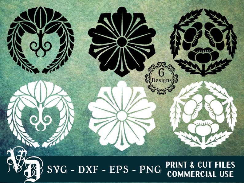 Japanese Emblem SVG Flower Symbol SVG Japanese Crest SVG Japanese