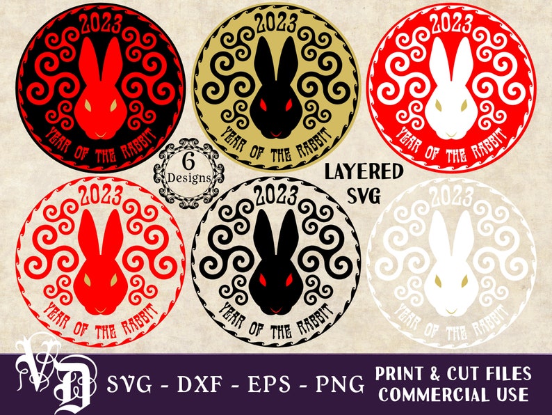 Year of the Rabbit 2023 SVG | Lunar New Year SVG | Chinese Zodiac SVG ...
